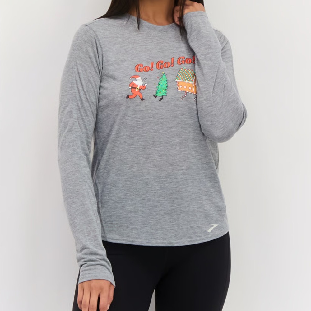 BROOKS GO MERRY Long Sleeve Running Top Plus Size XL